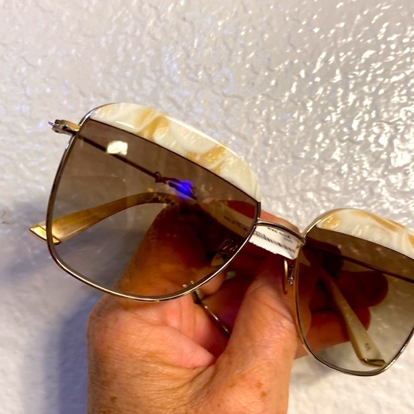 Sunday Somewhere Vito Capped Square Sunglasses Brown Lenses - Picture 4 of 14